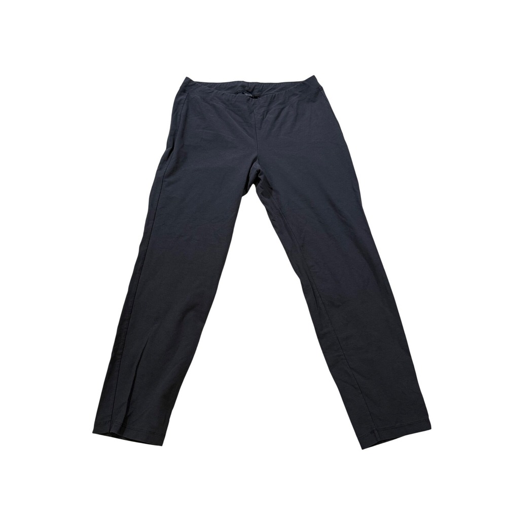 Eileen Fisher Pants M Charcoal Gray Stretch Straight Leg Trouser Minimalist